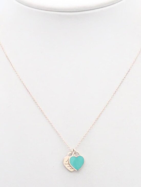 Tiffany & Co. Jewelry - Tiffany & Co. Please Return Double Heart Necklace 925